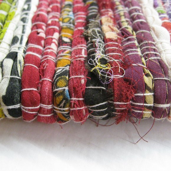 Crate and Barrel Sari Zipper Lined Coin Purse Boho Batik - Picture 7 of 10